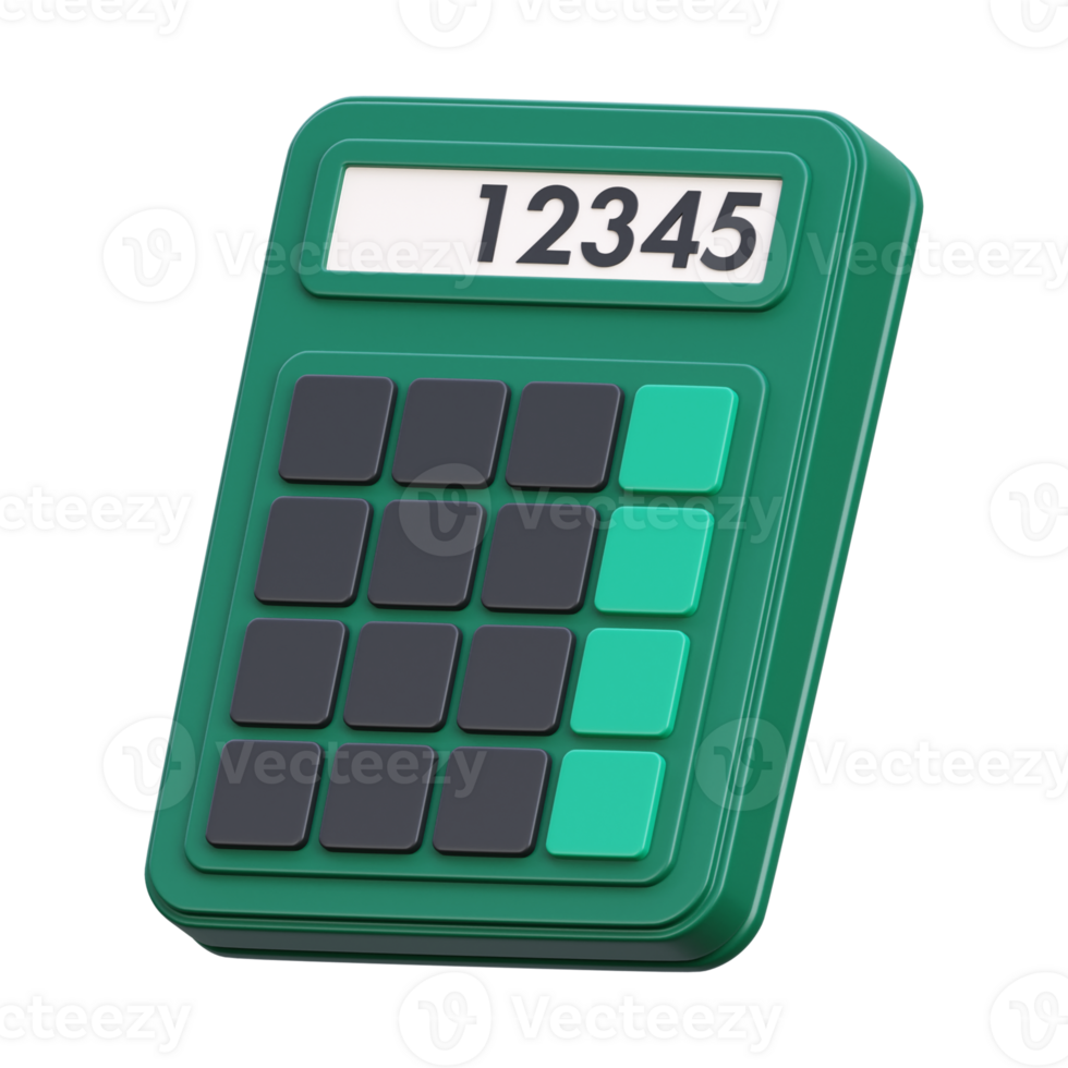 3d render of calculator icon illustration png