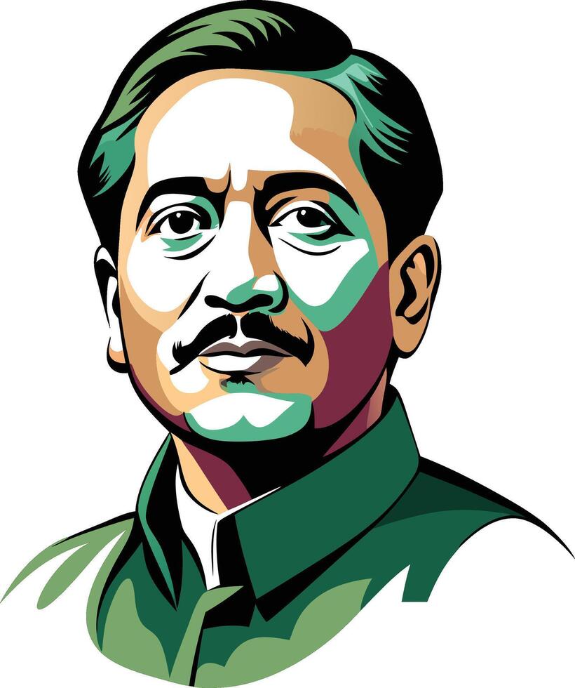 draw of Sheikh Mujib Rahman vector