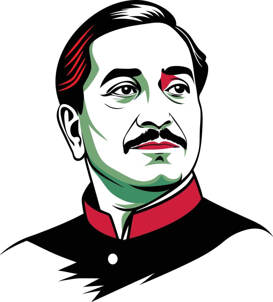 draw of Sheikh Mujib Rahman vector