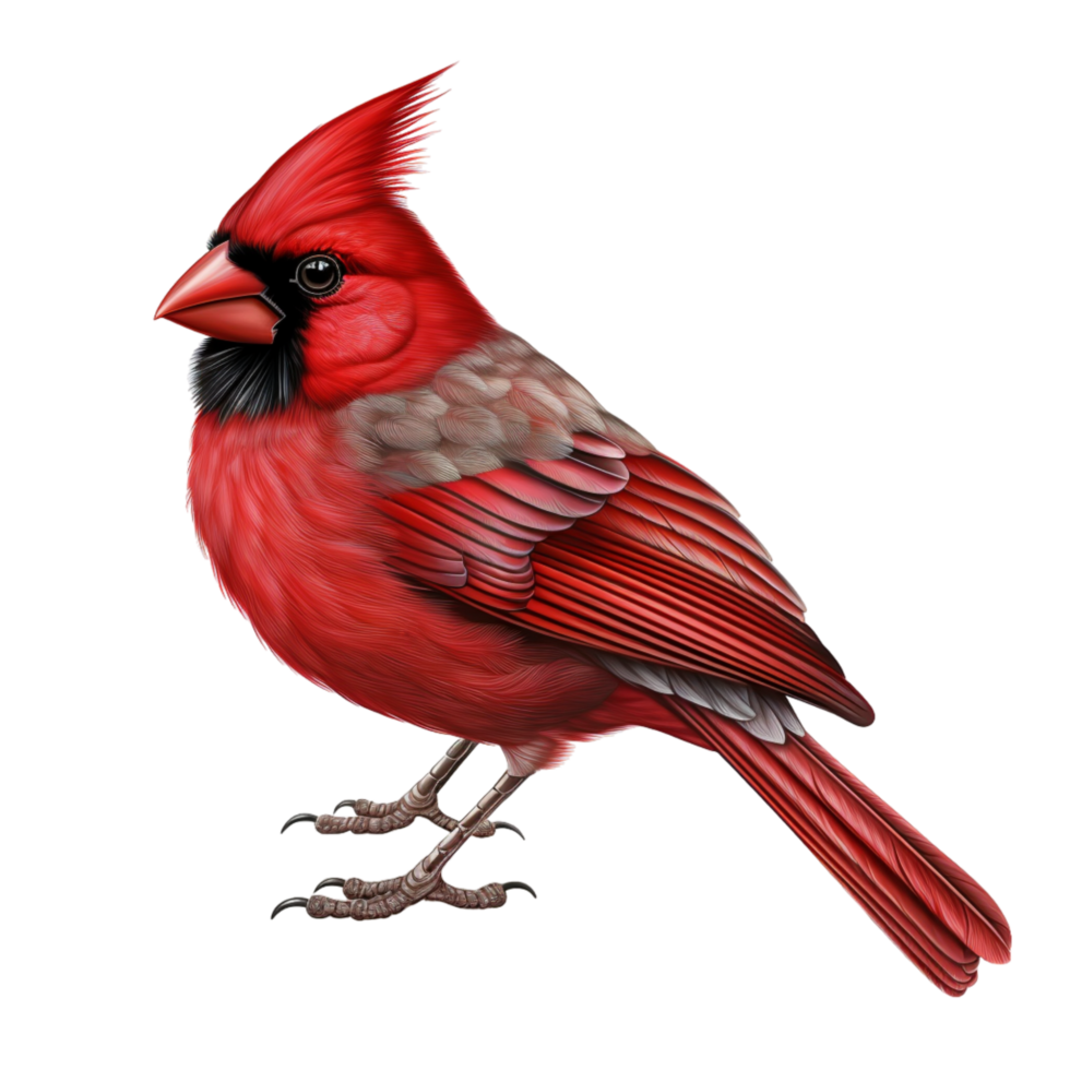 Generated Ai Red Bird In A Realistic Style png