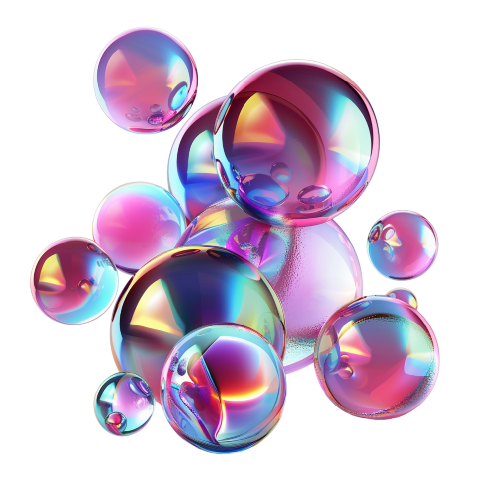 Generated Ai Doodle Style Soap Bubbles png
