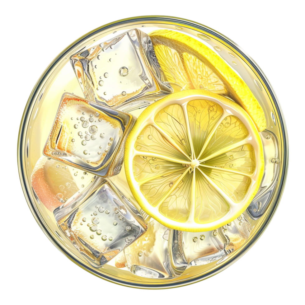 Generated Ai Gin Tonic Cocktail With Lime Slices png