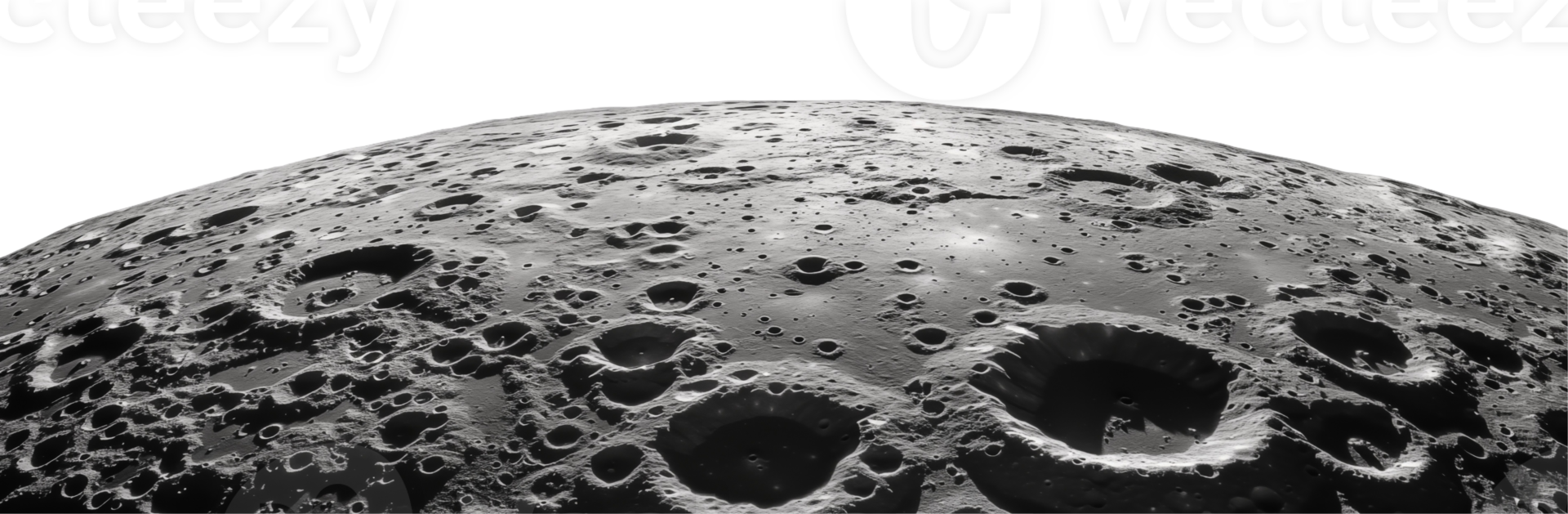 Photo of the Moon's Cratered Surface on isolated background png