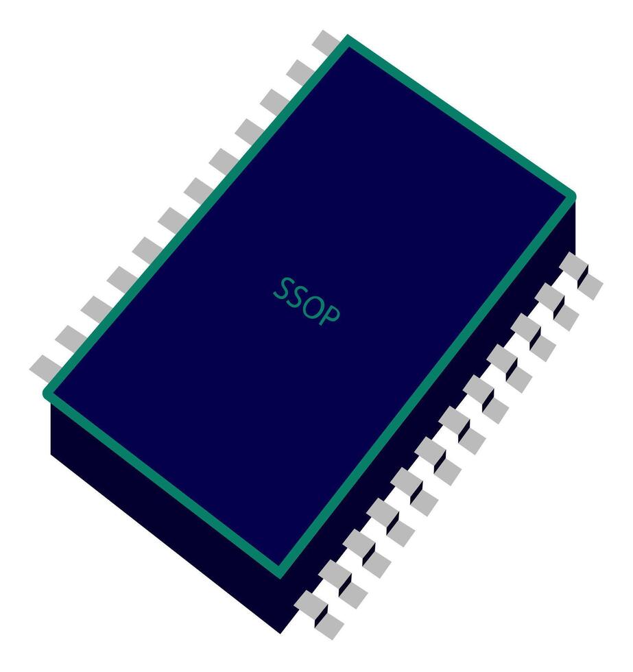 IC Integrated Circuit Board Ai Semiconductor Industries Technology Editable Isometric illustration vector
