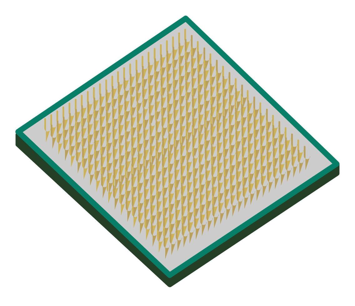 IC Integrated Circuit Board Ai Semiconductor Industries Technology Editable Isometric illustration vector