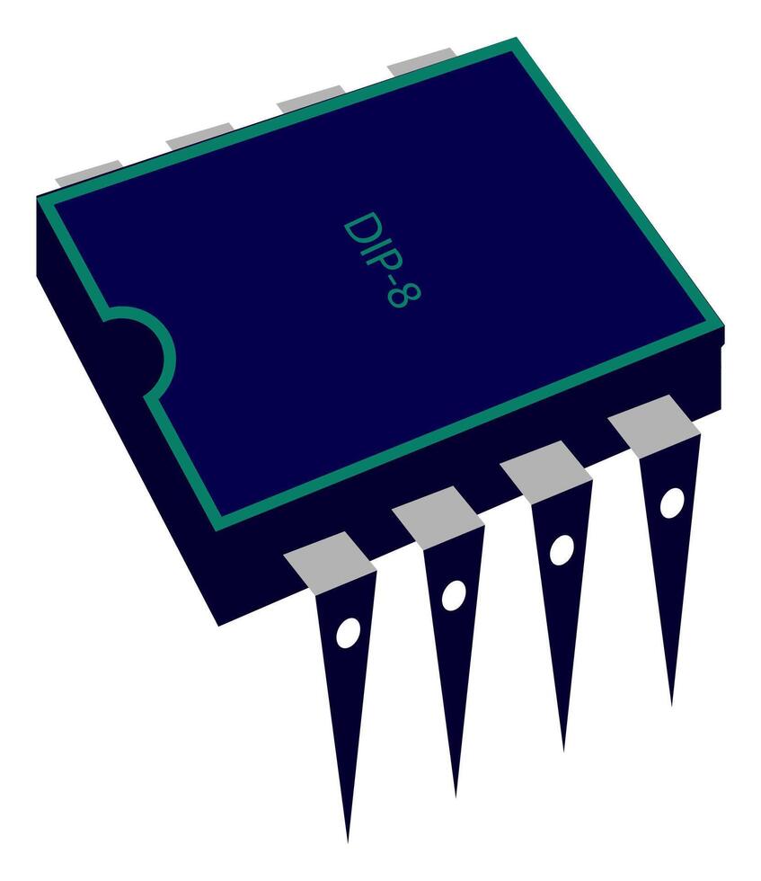IC Integrated Circuit Board Ai Semiconductor Industries Technology Editable Isometric illustration vector