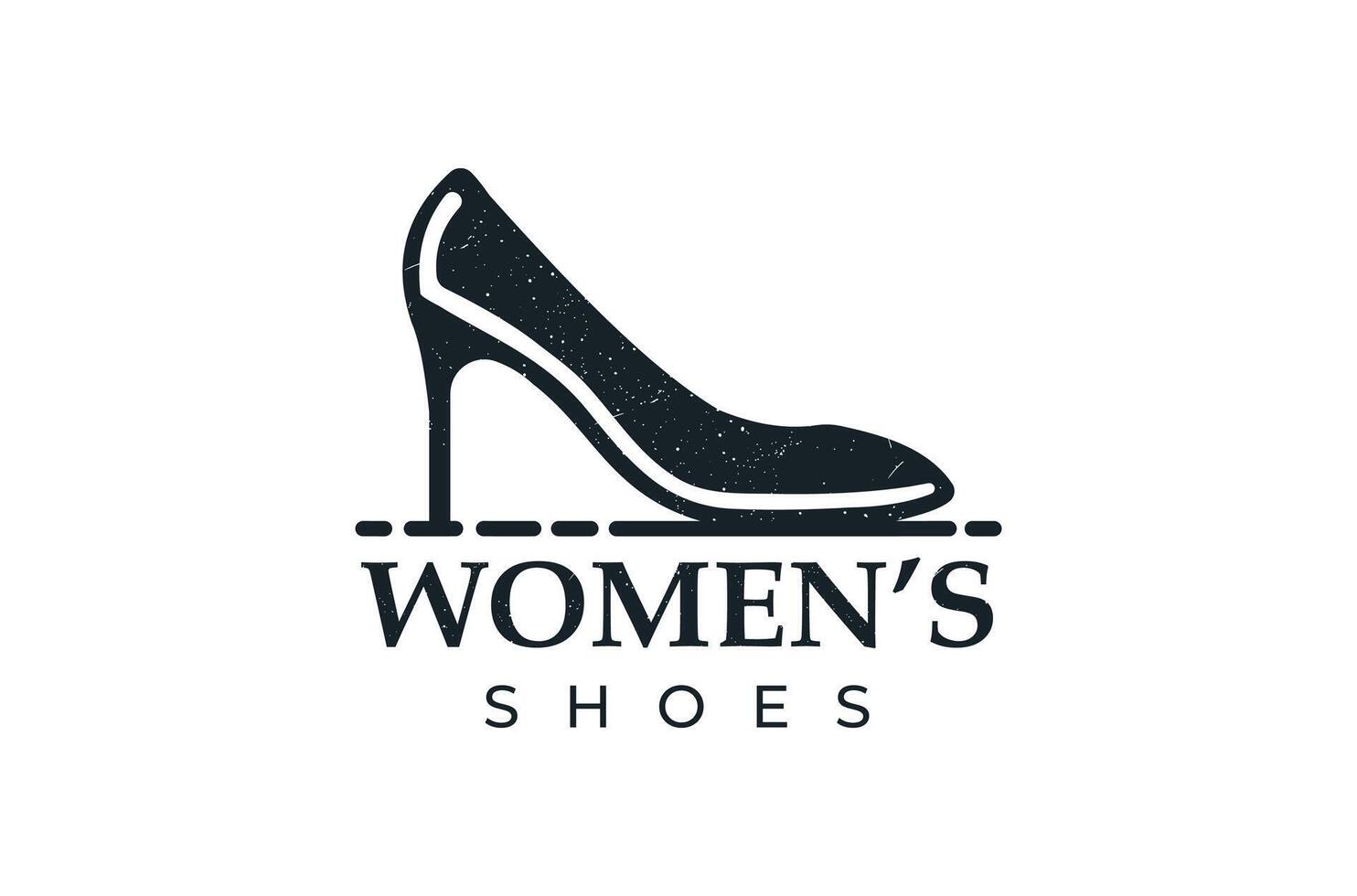 Vintage Retro Women Shoe Logo Elegant Black and White High Heel Design can be used for Women Shoe Stores vector