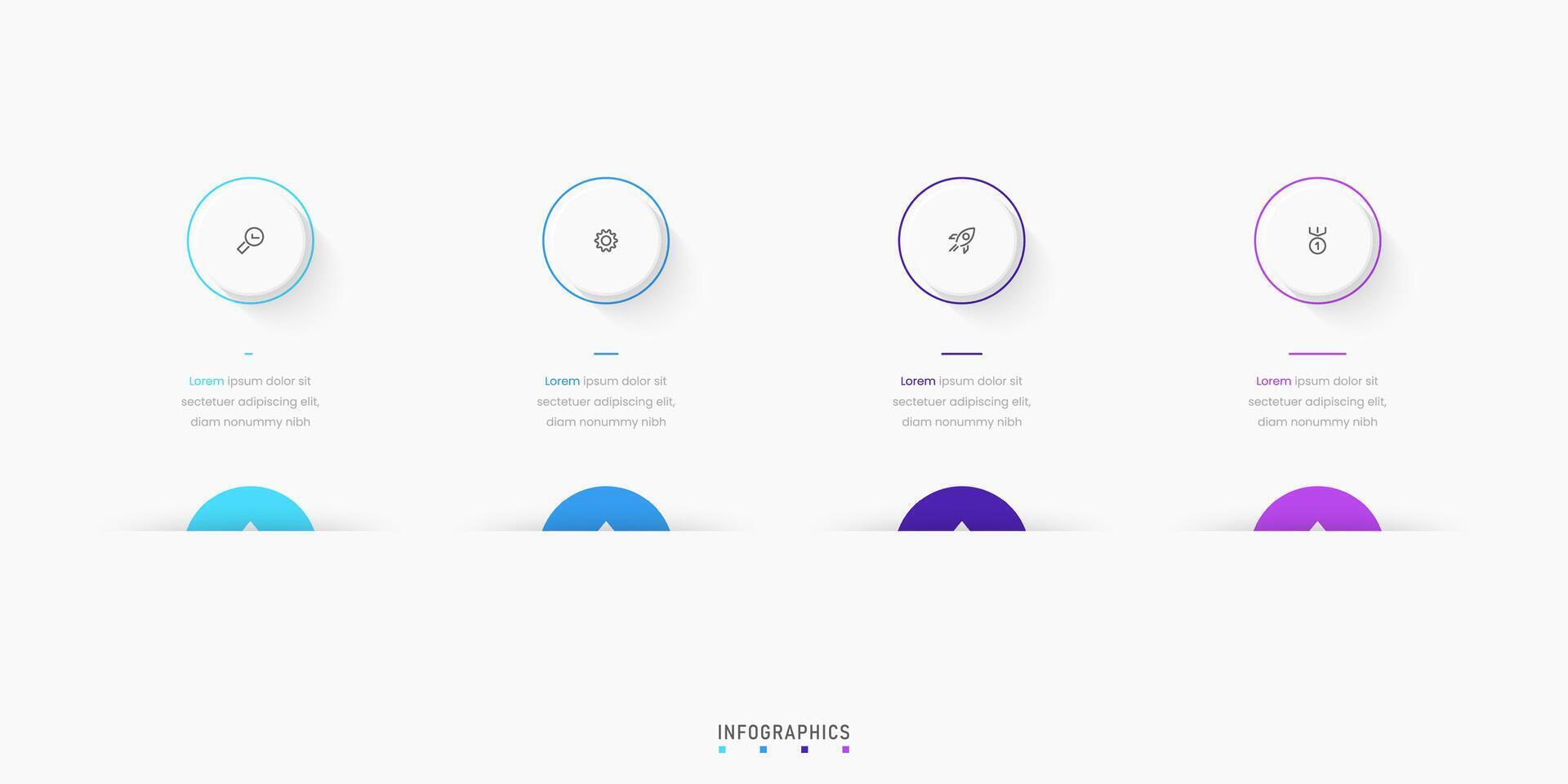 Infographic label design template with icons and 4 options or steps. Can be used for process diagram, presentations, workflow layout, banner, flow chart, info graph. vector