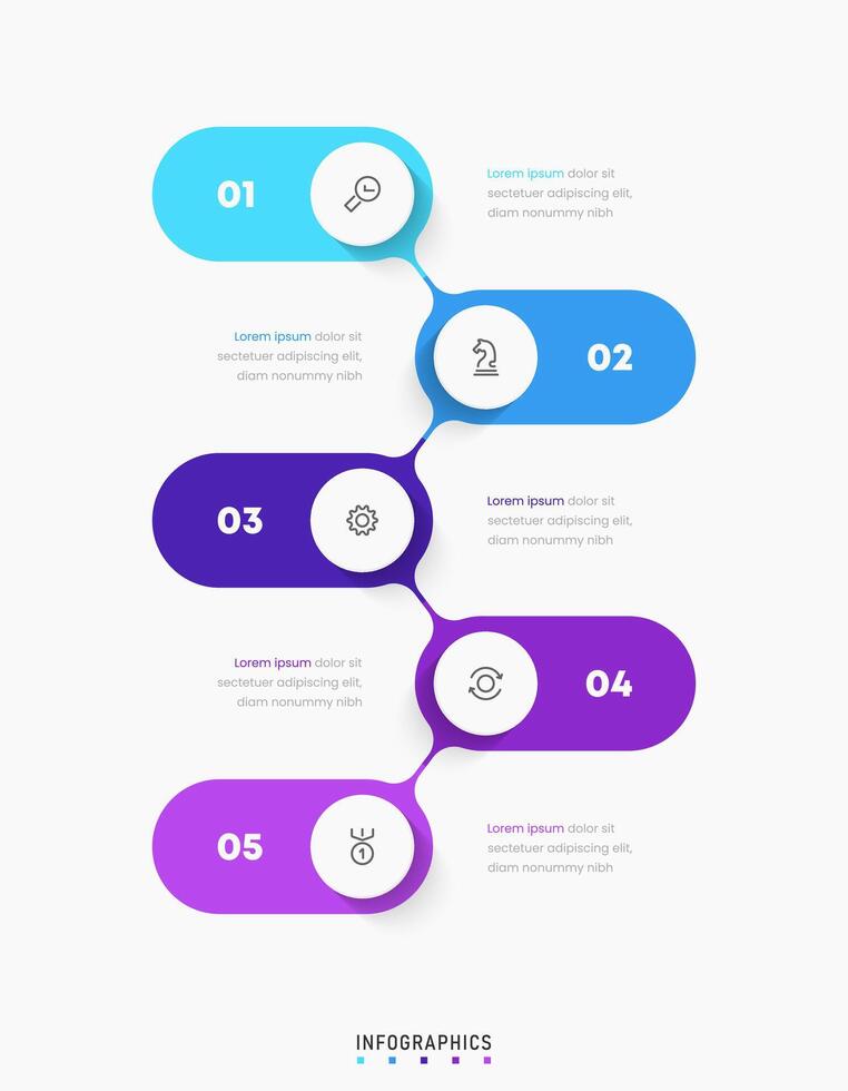 Infographic label design template with icons and 5 options or steps. Can be used for process diagram, presentations, workflow layout, banner, flow chart, info graph. vector