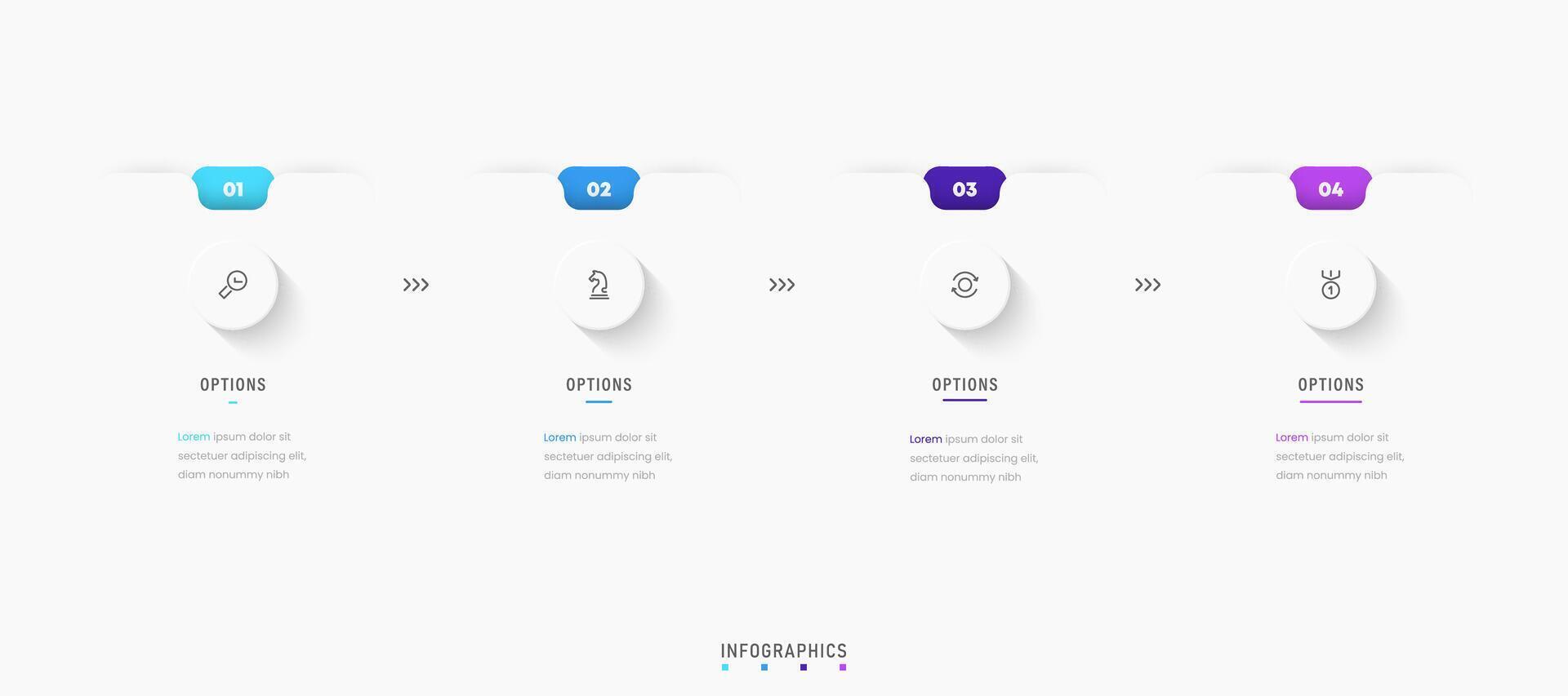 Infographic label design template with icons and 4 options or steps. Can be used for process diagram, presentations, workflow layout, banner, flow chart, info graph. vector