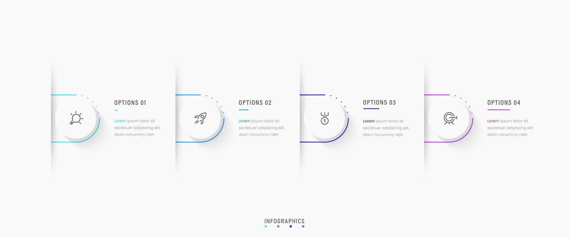 Infographic label design template with icons and 4 options or steps. Can be used for process diagram, presentations, workflow layout, banner, flow chart, info graph. vector