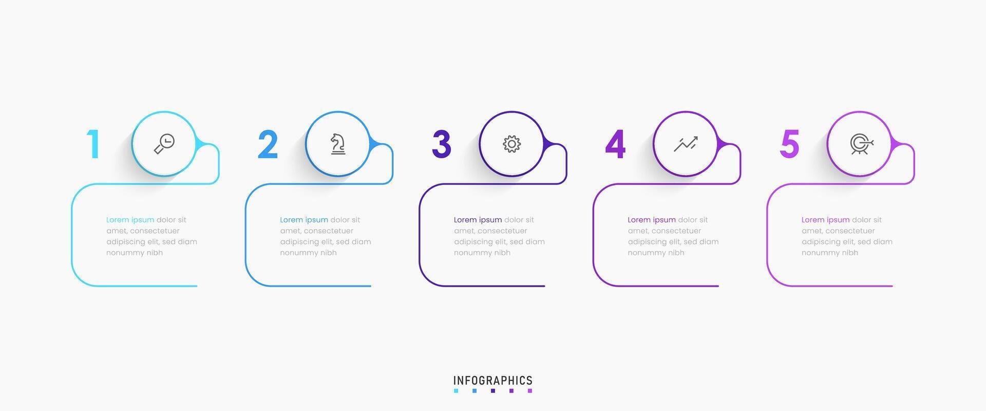 Infographic label design template with icons and 5 options or steps. Can be used for process diagram, presentations, workflow layout, banner, flow chart, info graph. vector