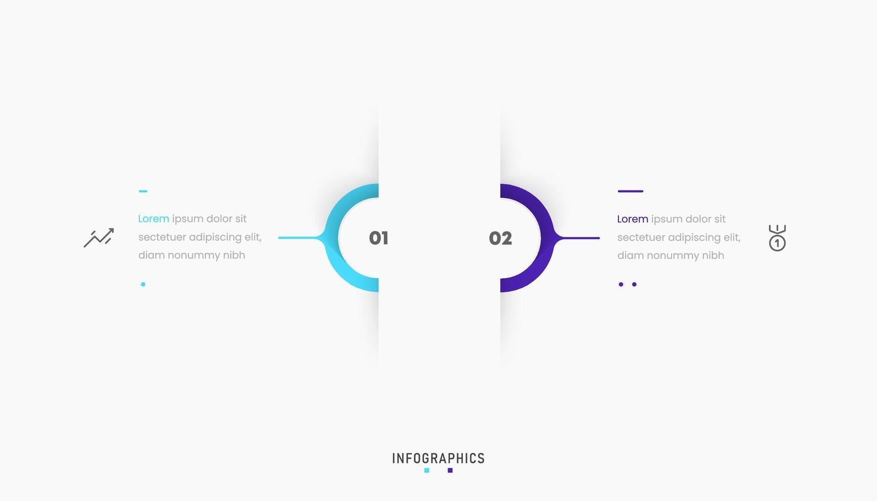 Infographic label design template with icons and 2 options or steps. Can be used for process diagram, presentations, workflow layout, banner, flow chart, info graph. vector