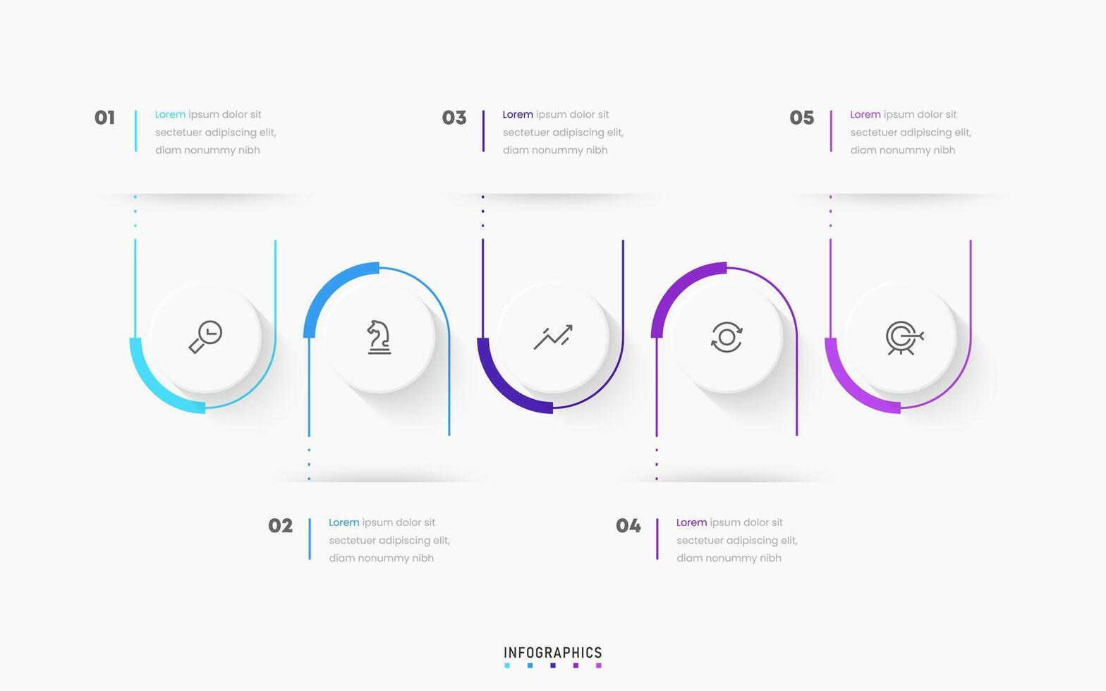 Infographic label design template with icons and 5 options or steps. Can be used for process diagram, presentations, workflow layout, banner, flow chart, info graph. vector