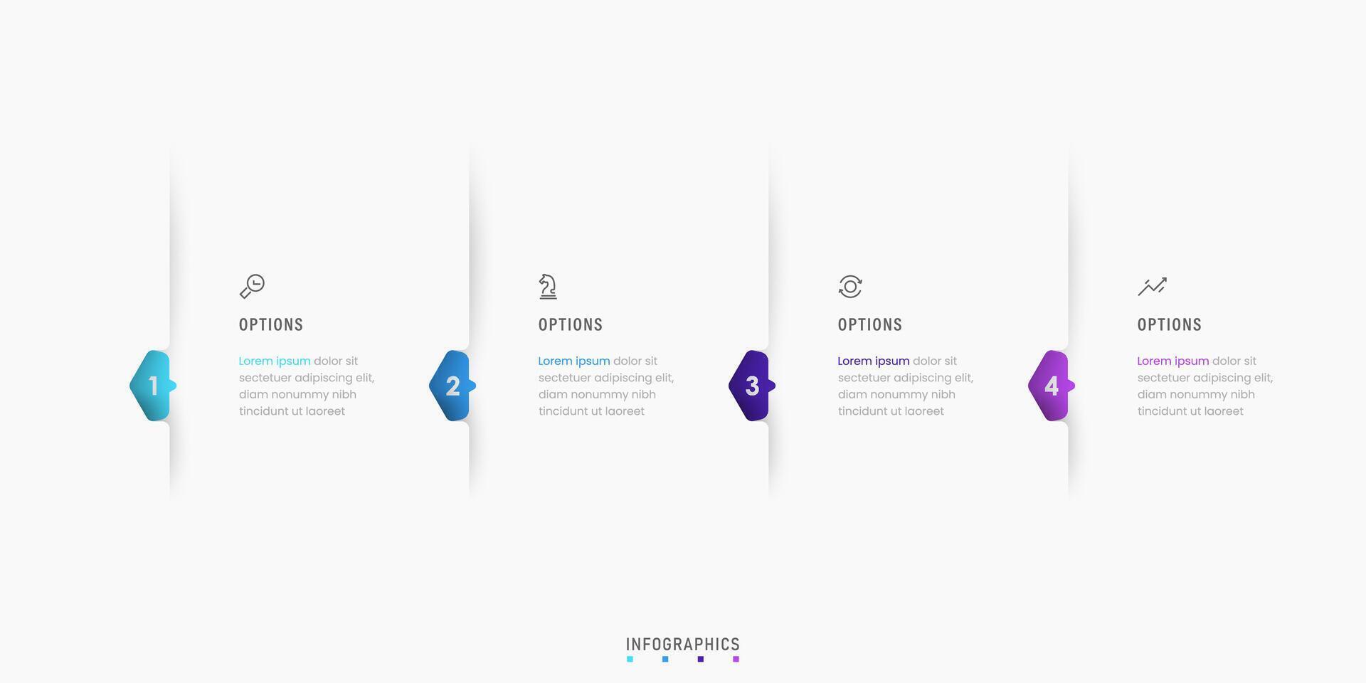 Infographic label design template with icons and 4 options or steps. Can be used for process diagram, presentations, workflow layout, banner, flow chart, info graph. vector