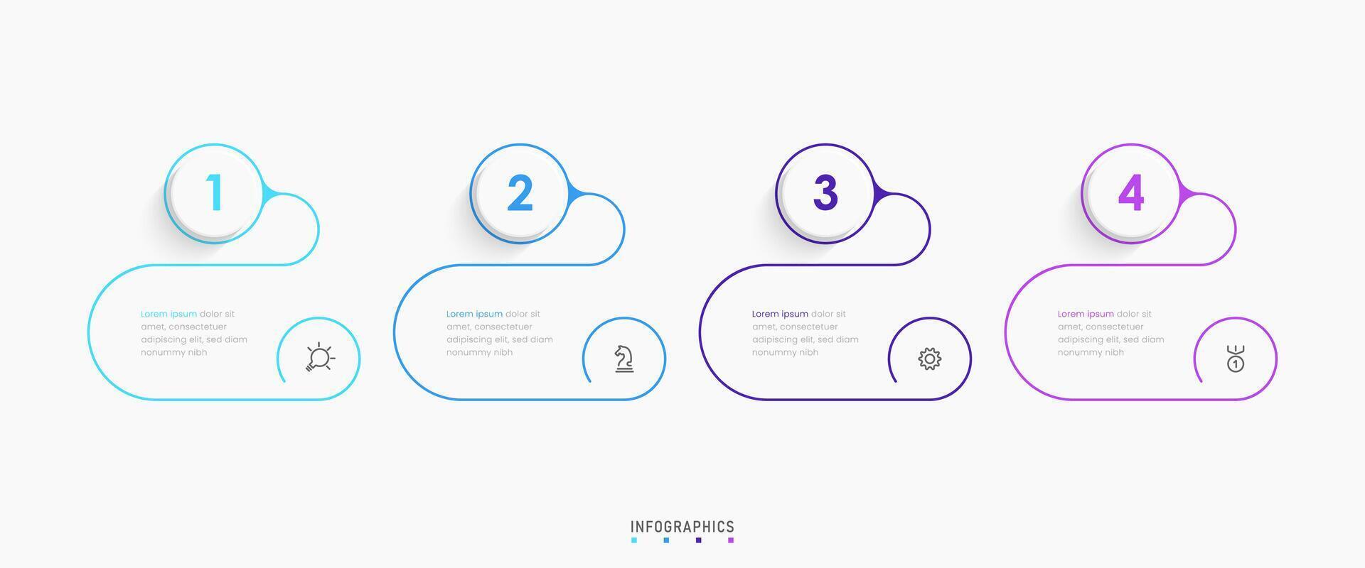 Infographic label design template with icons and 4 options or steps. Can be used for process diagram, presentations, workflow layout, banner, flow chart, info graph. vector