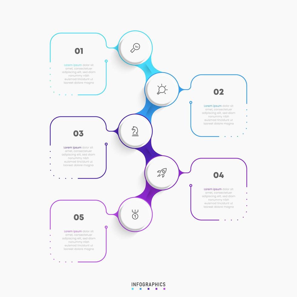 Infographic label design template with icons and 5 options or steps. Can be used for process diagram, presentations, workflow layout, banner, flow chart, info graph. vector