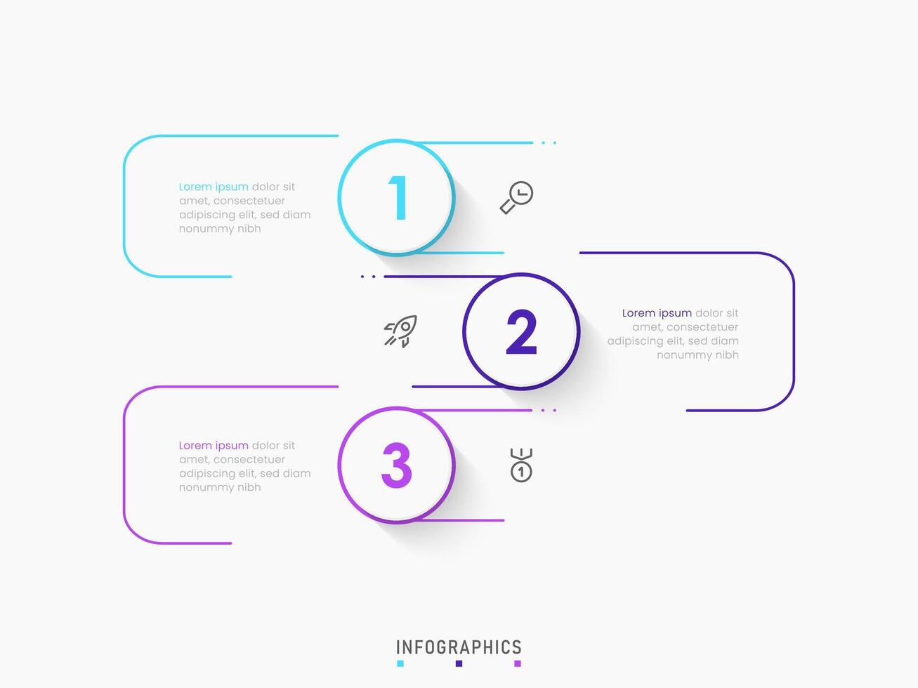 Infographic label design template with icons and 3 options or steps. Can be used for process diagram, presentations, workflow layout, banner, flow chart, info graph. vector