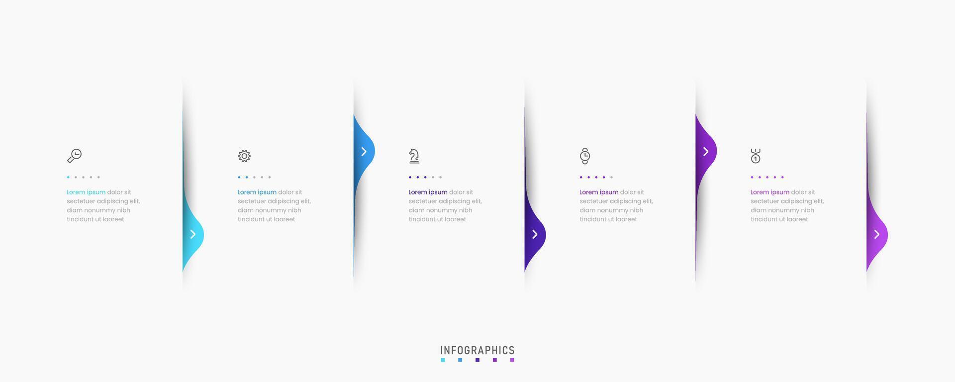 Infographic label design template with icons and 5 options or steps. Can be used for process diagram, presentations, workflow layout, banner, flow chart, info graph. vector