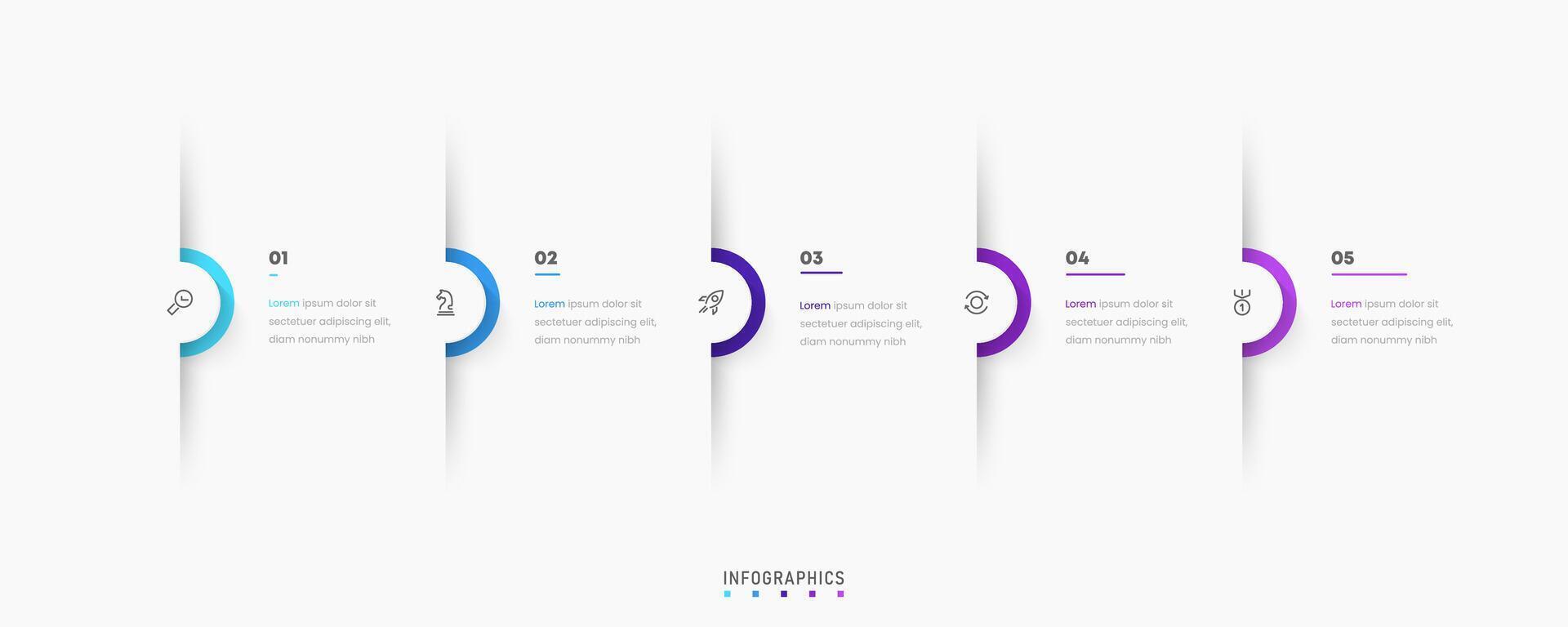 Infographic label design template with icons and 5 options or steps. Can be used for process diagram, presentations, workflow layout, banner, flow chart, info graph. vector
