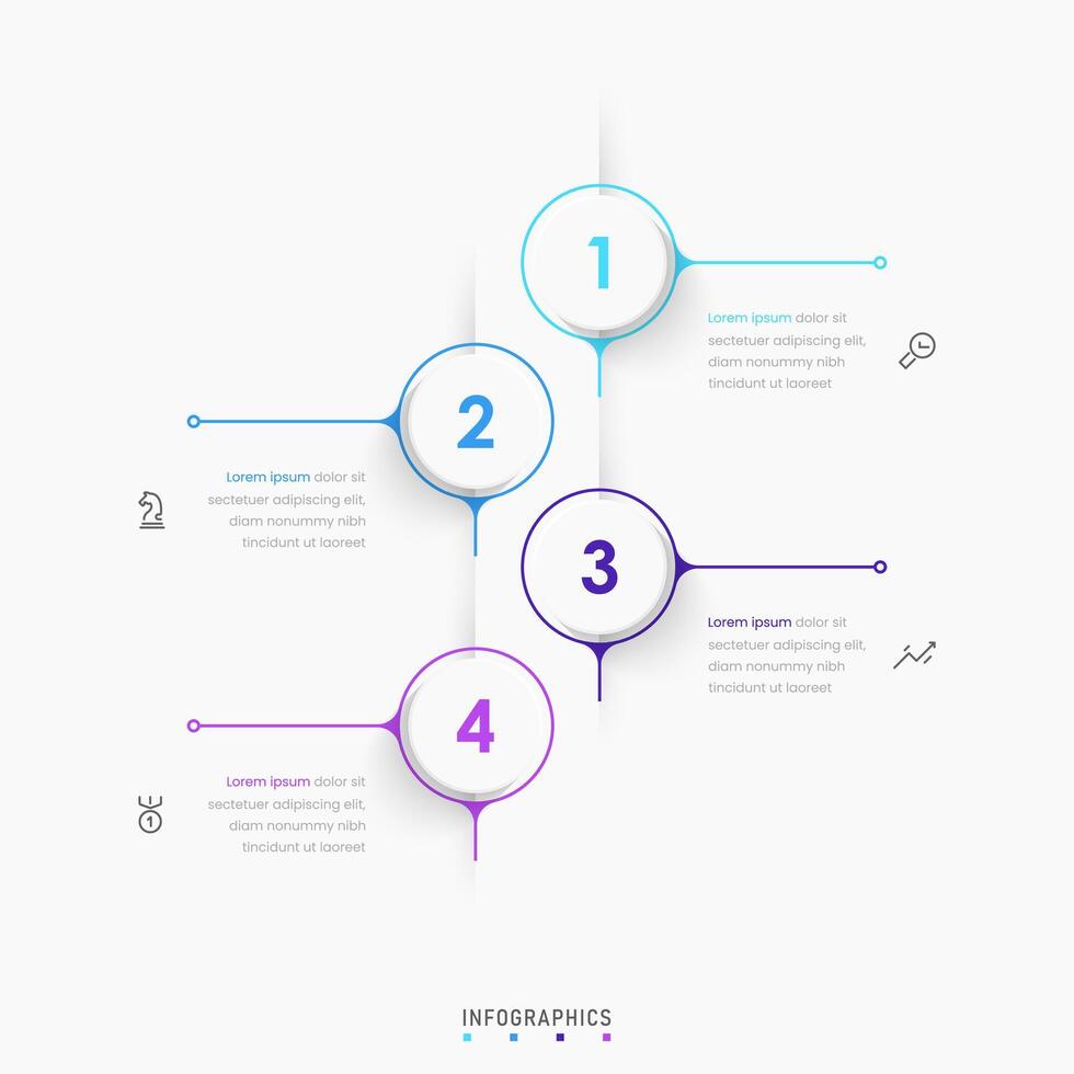 Infographic label design template with icons and 4 options or steps. Can be used for process diagram, presentations, workflow layout, banner, flow chart, info graph. vector
