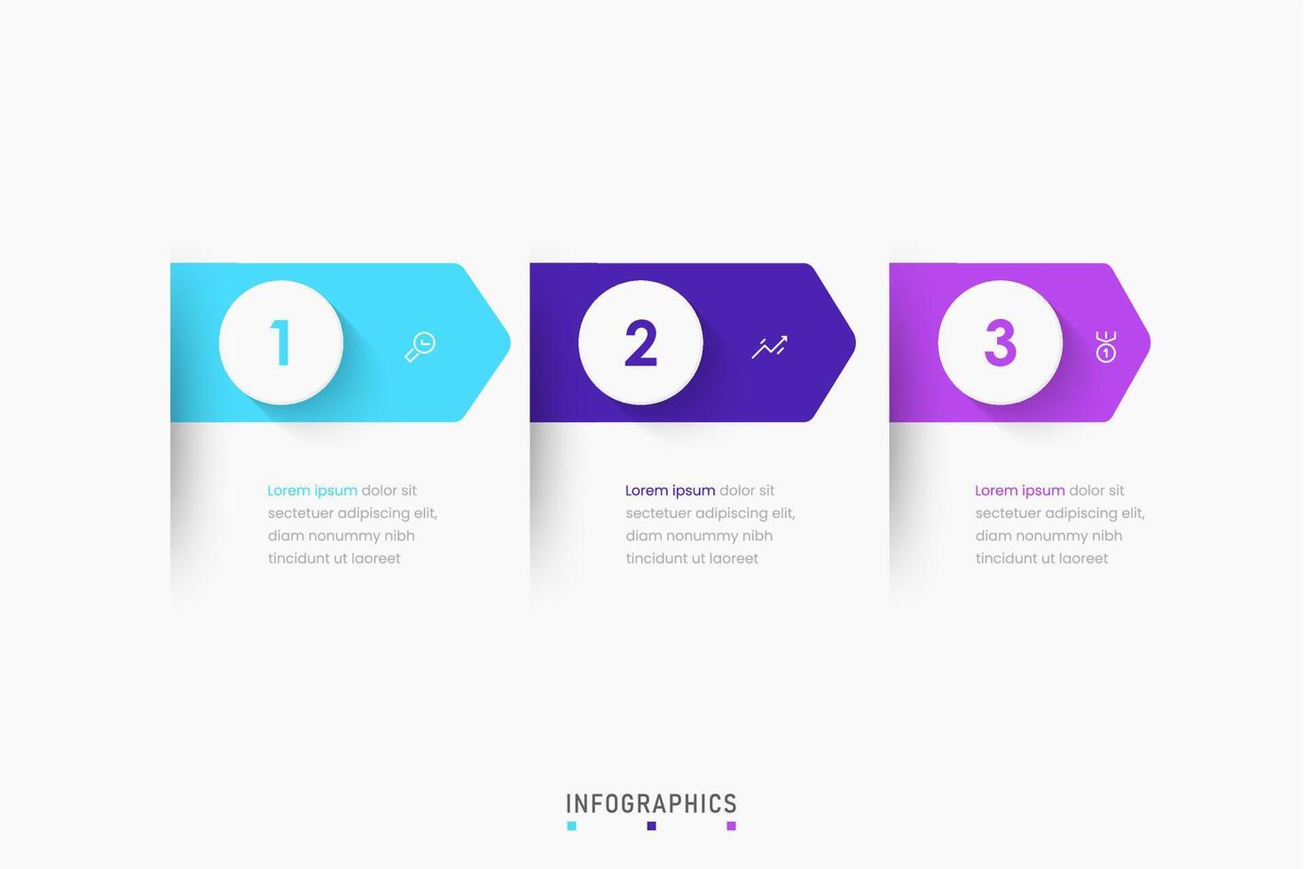 Infographic label design template with icons and 3 options or steps. Can be used for process diagram, presentations, workflow layout, banner, flow chart, info graph. vector