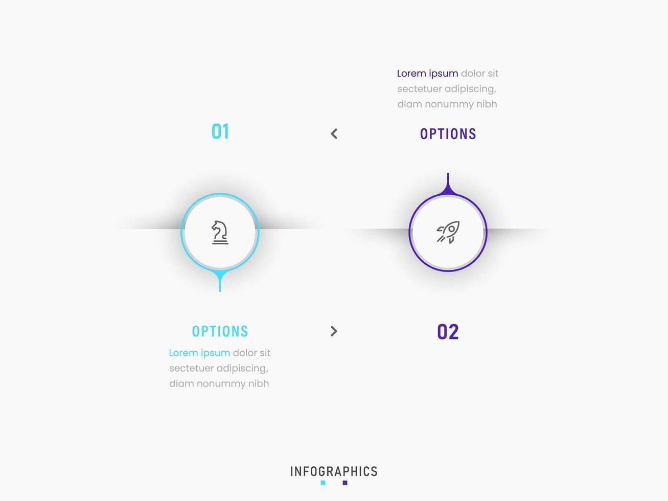 Infographic label design template with icons and 2 options or steps. Can be used for process diagram, presentations, workflow layout, banner, flow chart, info graph. vector