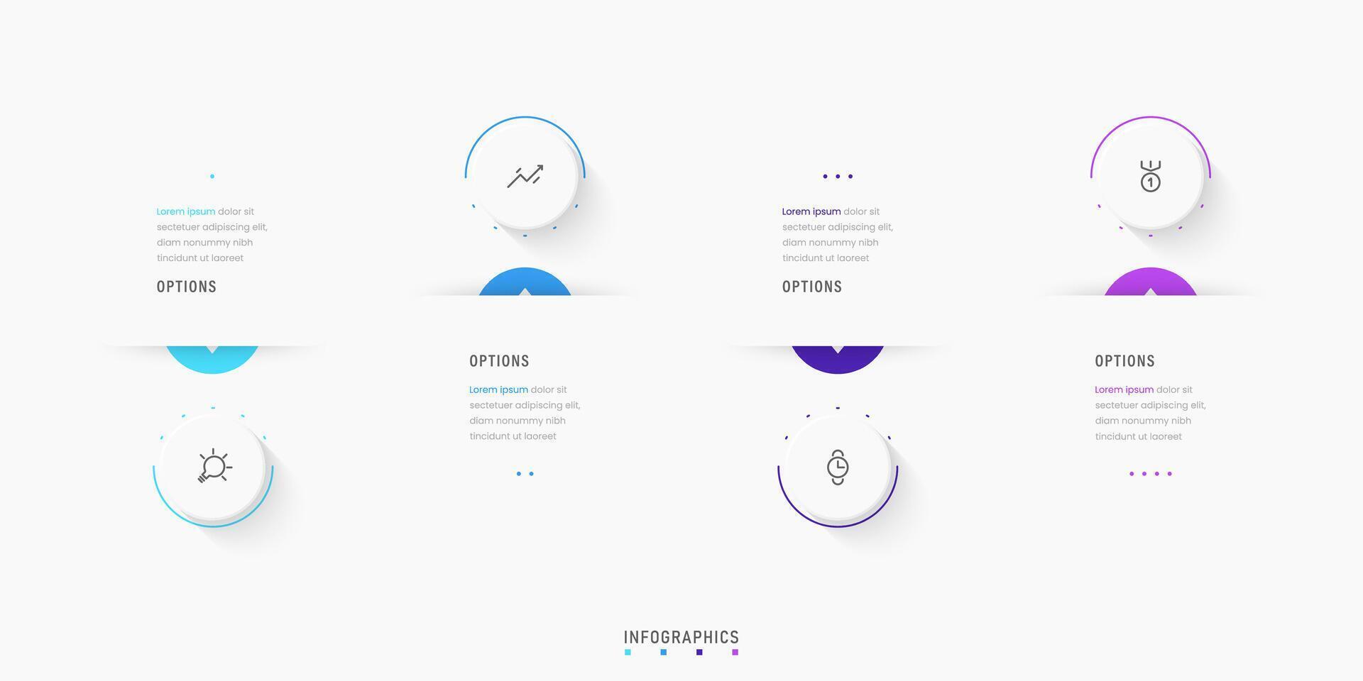 Infographic label design template with icons and 4 options or steps. Can be used for process diagram, presentations, workflow layout, banner, flow chart, info graph. vector