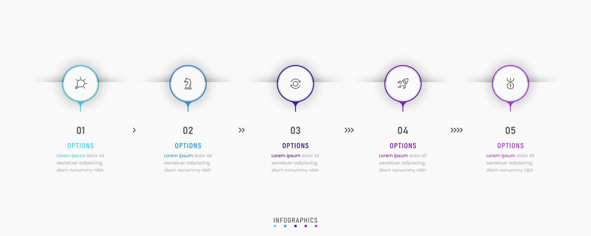 Infographic label design template with icons and 5 options or steps. Can be used for process diagram, presentations, workflow layout, banner, flow chart, info graph. vector