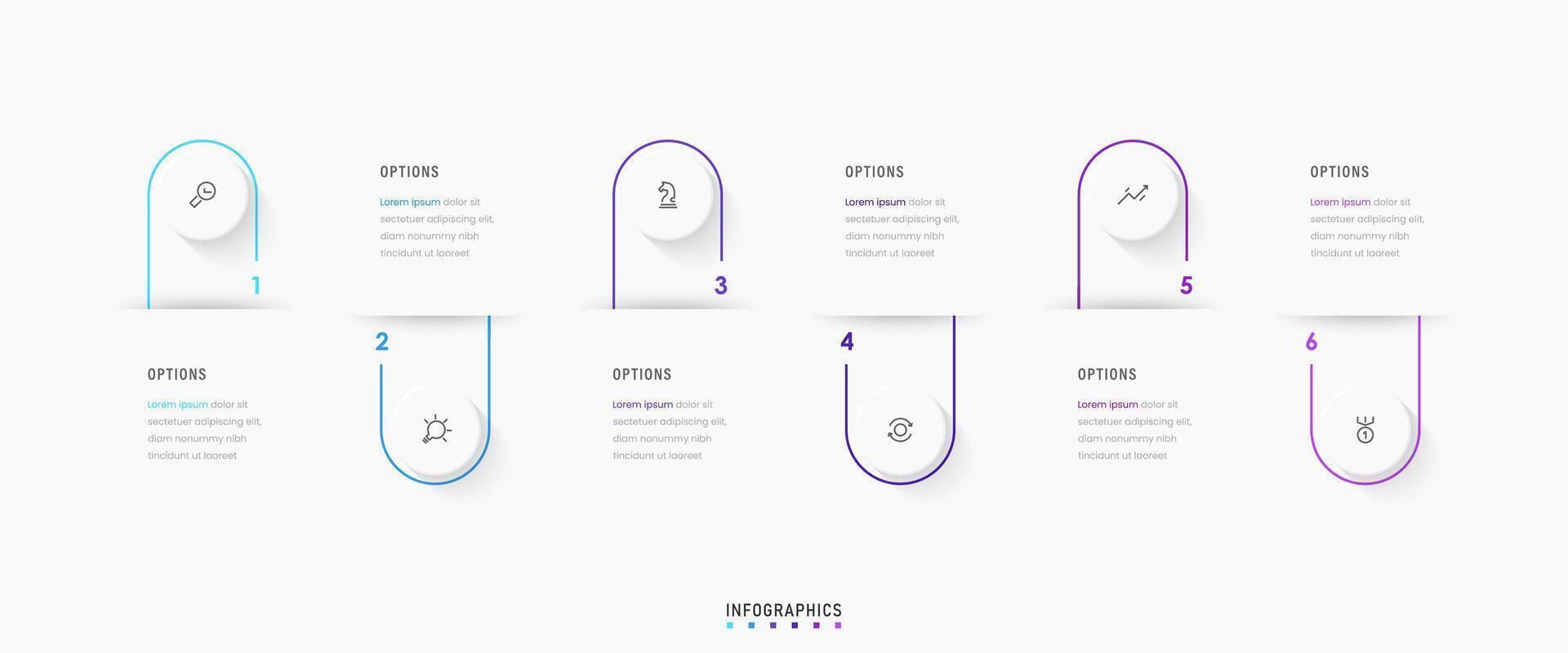 Infographic label design template with icons and 6 options or steps. Can be used for process diagram, presentations, workflow layout, banner, flow chart, info graph. vector