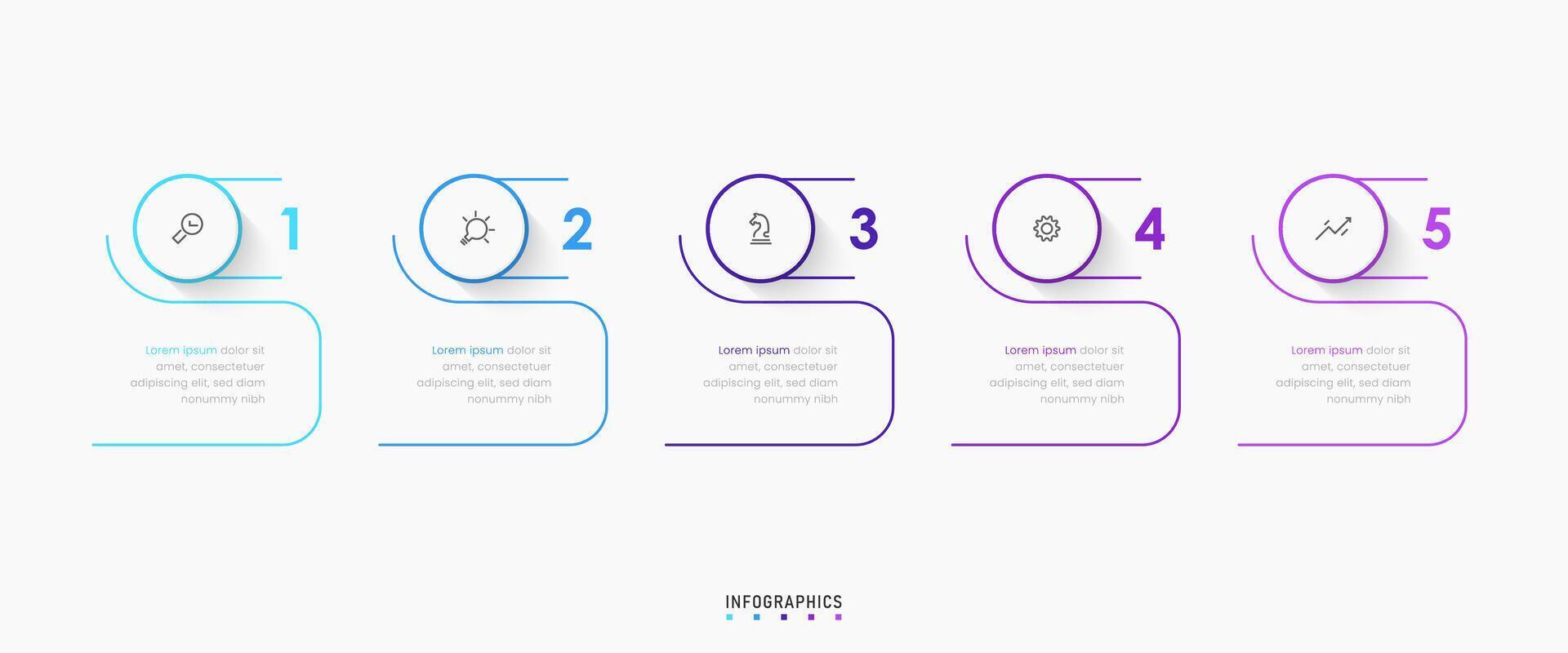 Infographic label design template with icons and 5 options or steps. Can be used for process diagram, presentations, workflow layout, banner, flow chart, info graph. vector