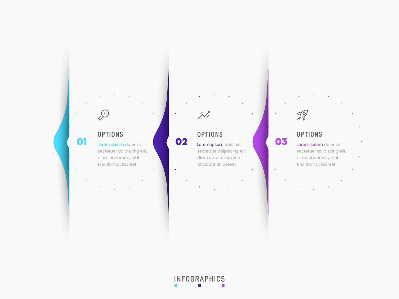 Infographic label design template with icons and 3 options or steps. Can be used for process diagram, presentations, workflow layout, banner, flow chart, info graph. vector