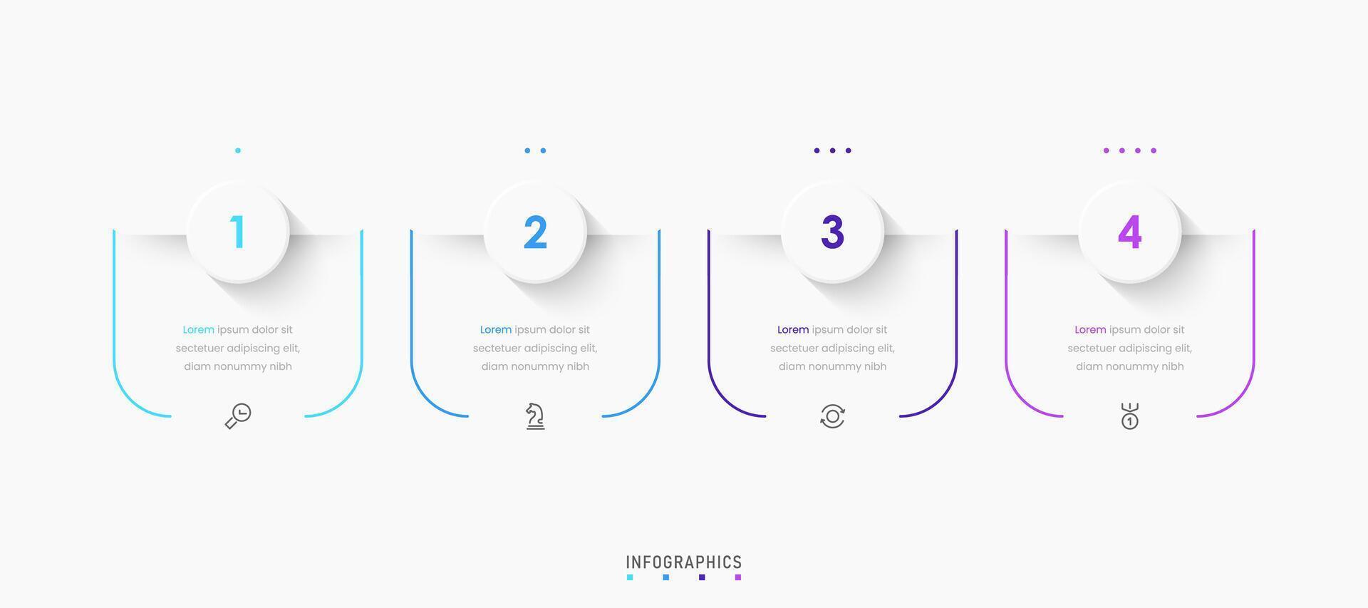 Infographic label design template with icons and 4 options or steps. Can be used for process diagram, presentations, workflow layout, banner, flow chart, info graph. vector