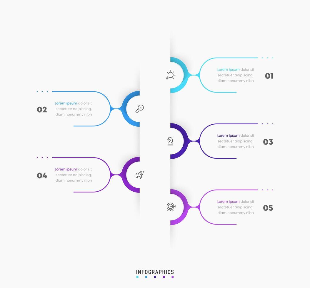 Infographic label design template with icons and 5 options or steps. Can be used for process diagram, presentations, workflow layout, banner, flow chart, info graph. vector