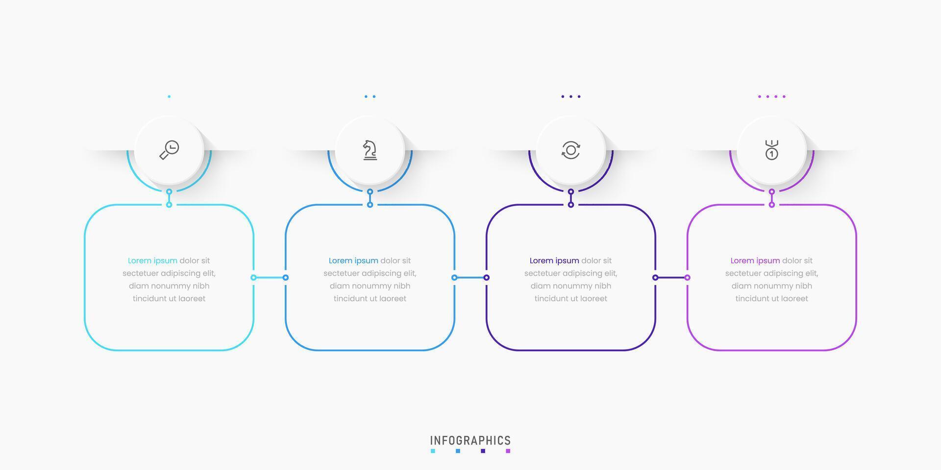 Infographic label design template with icons and 4 options or steps. Can be used for process diagram, presentations, workflow layout, banner, flow chart, info graph. vector