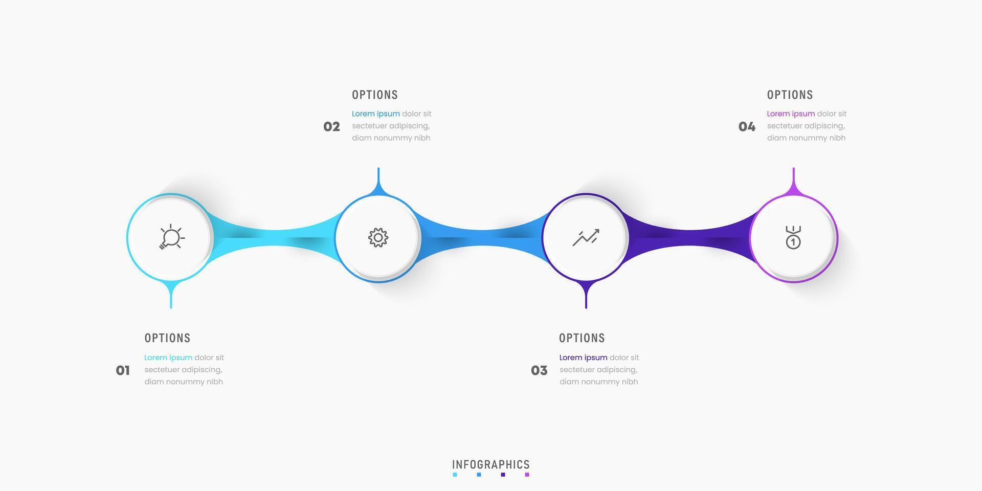 Infographic label design template with icons and 4 options or steps. Can be used for process diagram, presentations, workflow layout, banner, flow chart, info graph. vector
