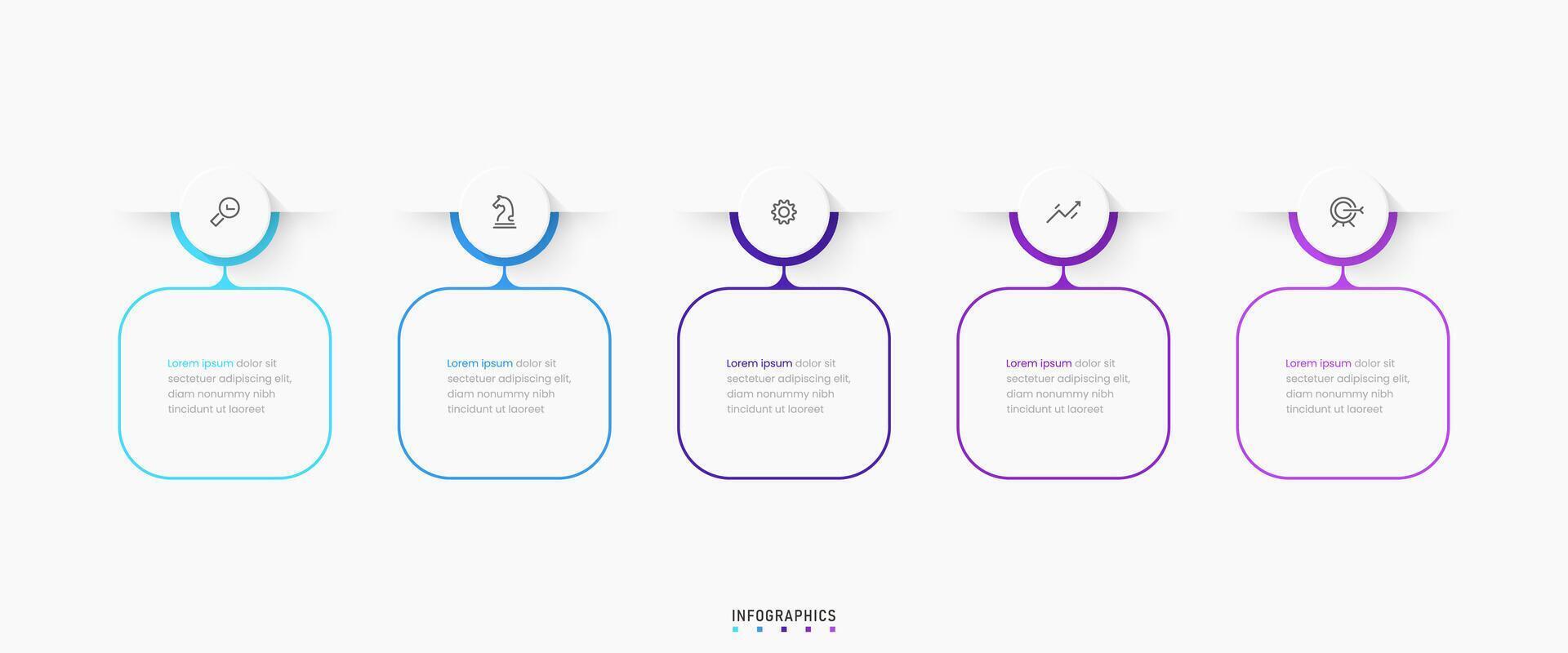 Infographic label design template with icons and 5 options or steps. Can be used for process diagram, presentations, workflow layout, banner, flow chart, info graph. vector