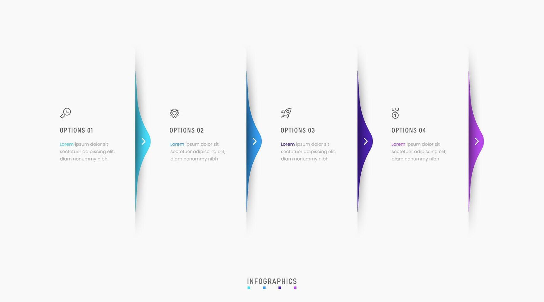Infographic label design template with icons and 4 options or steps. Can be used for process diagram, presentations, workflow layout, banner, flow chart, info graph. vector
