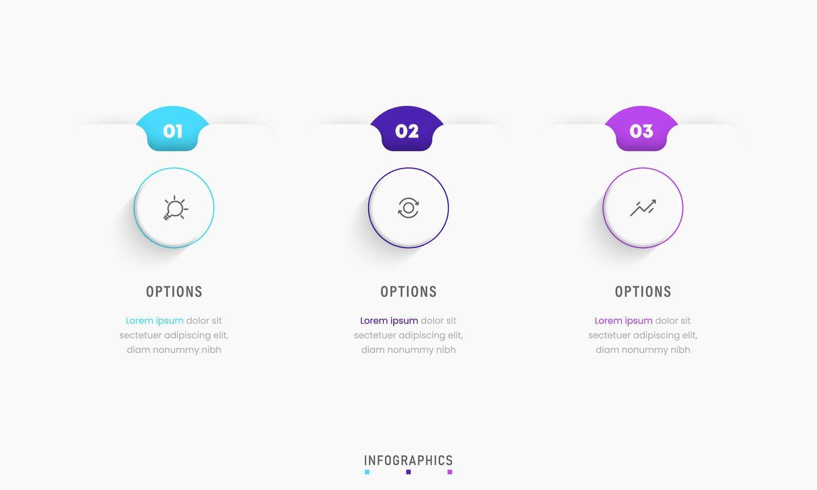 Infographic label design template with icons and 3 options or steps. Can be used for process diagram, presentations, workflow layout, banner, flow chart, info graph. vector