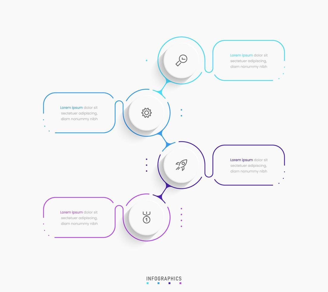 Infographic label design template with icons and 4 options or steps. Can be used for process diagram, presentations, workflow layout, banner, flow chart, info graph. vector