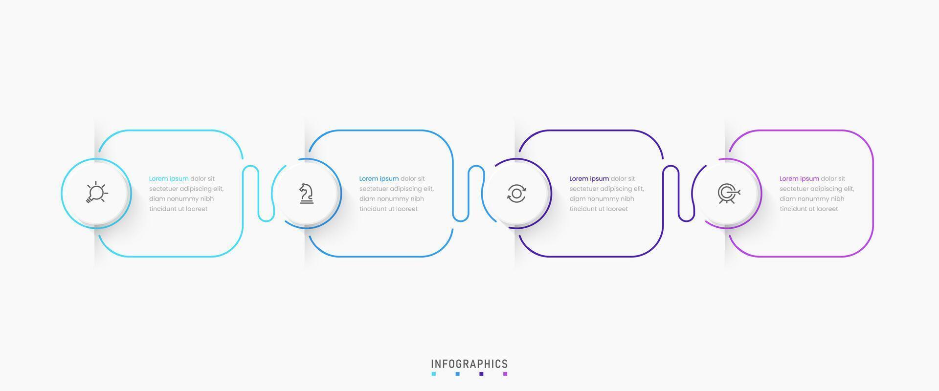 Infographic label design template with icons and 4 options or steps. Can be used for process diagram, presentations, workflow layout, banner, flow chart, info graph. vector