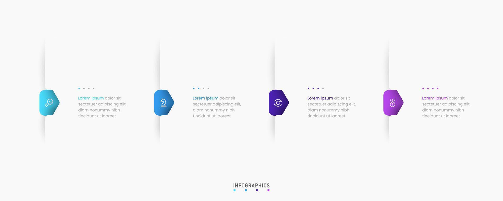 Infographic label design template with icons and 4 options or steps. Can be used for process diagram, presentations, workflow layout, banner, flow chart, info graph. vector
