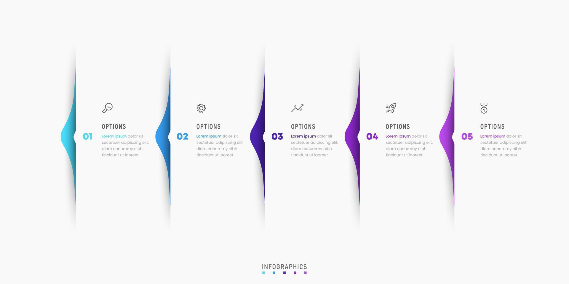 Infographic label design template with icons and 5 options or steps. Can be used for process diagram, presentations, workflow layout, banner, flow chart, info graph. vector