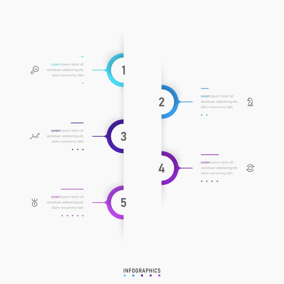 Infographic label design template with icons and 5 options or steps. Can be used for process diagram, presentations, workflow layout, banner, flow chart, info graph. vector