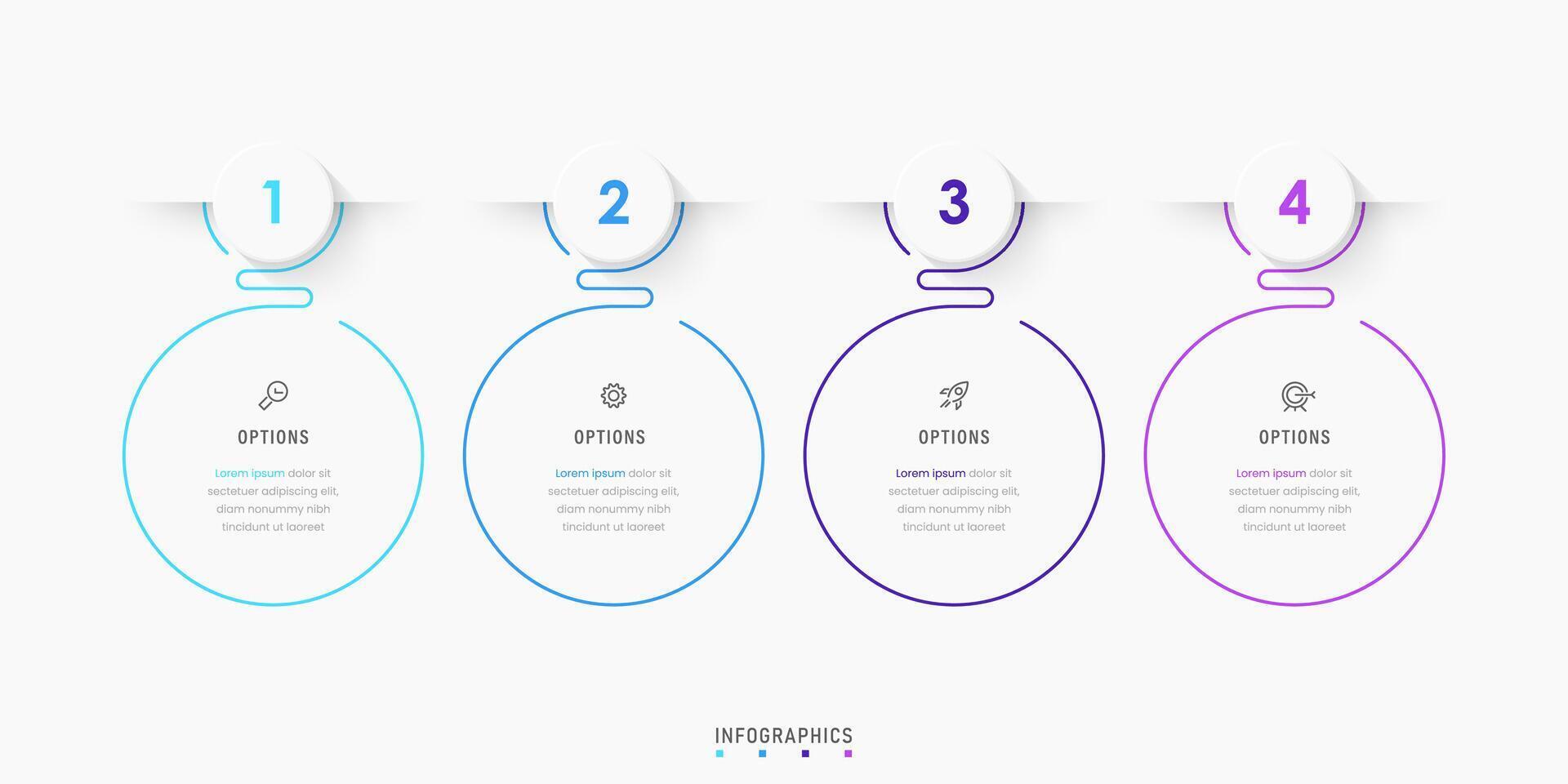 Infographic label design template with icons and 4 options or steps. Can be used for process diagram, presentations, workflow layout, banner, flow chart, info graph. vector