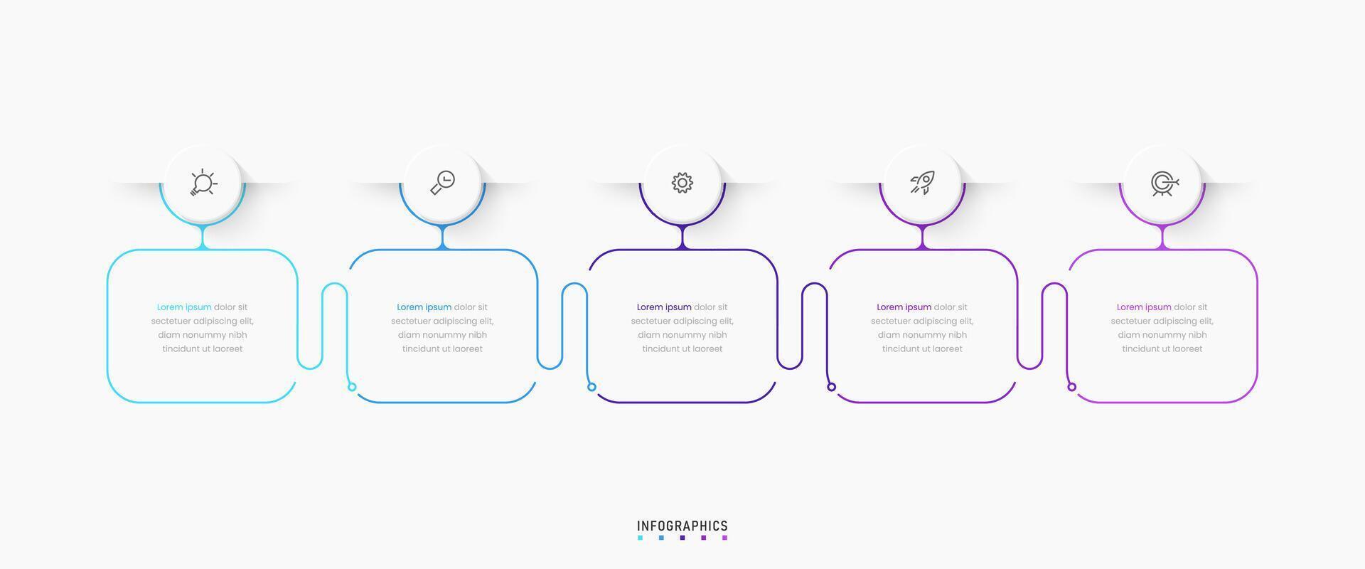 Infographic label design template with icons and 5 options or steps. Can be used for process diagram, presentations, workflow layout, banner, flow chart, info graph. vector
