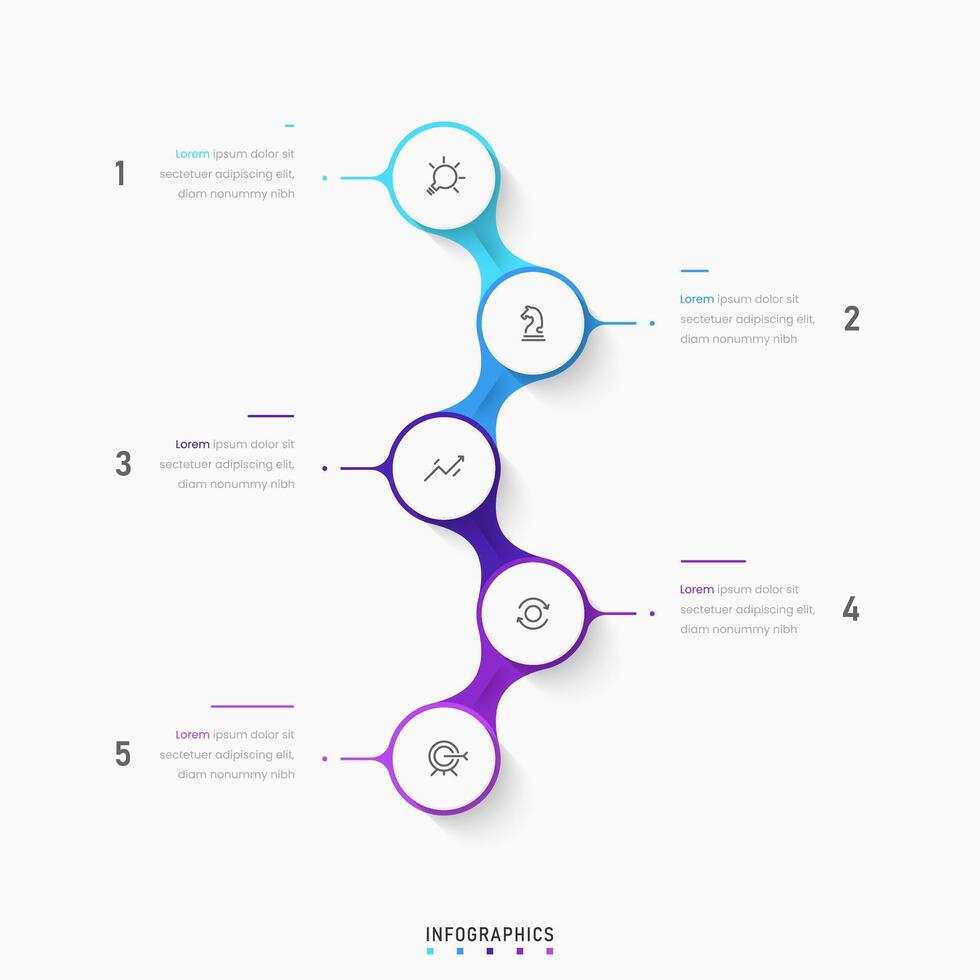 Infographic label design template with icons and 5 options or steps. Can be used for process diagram, presentations, workflow layout, banner, flow chart, info graph. vector