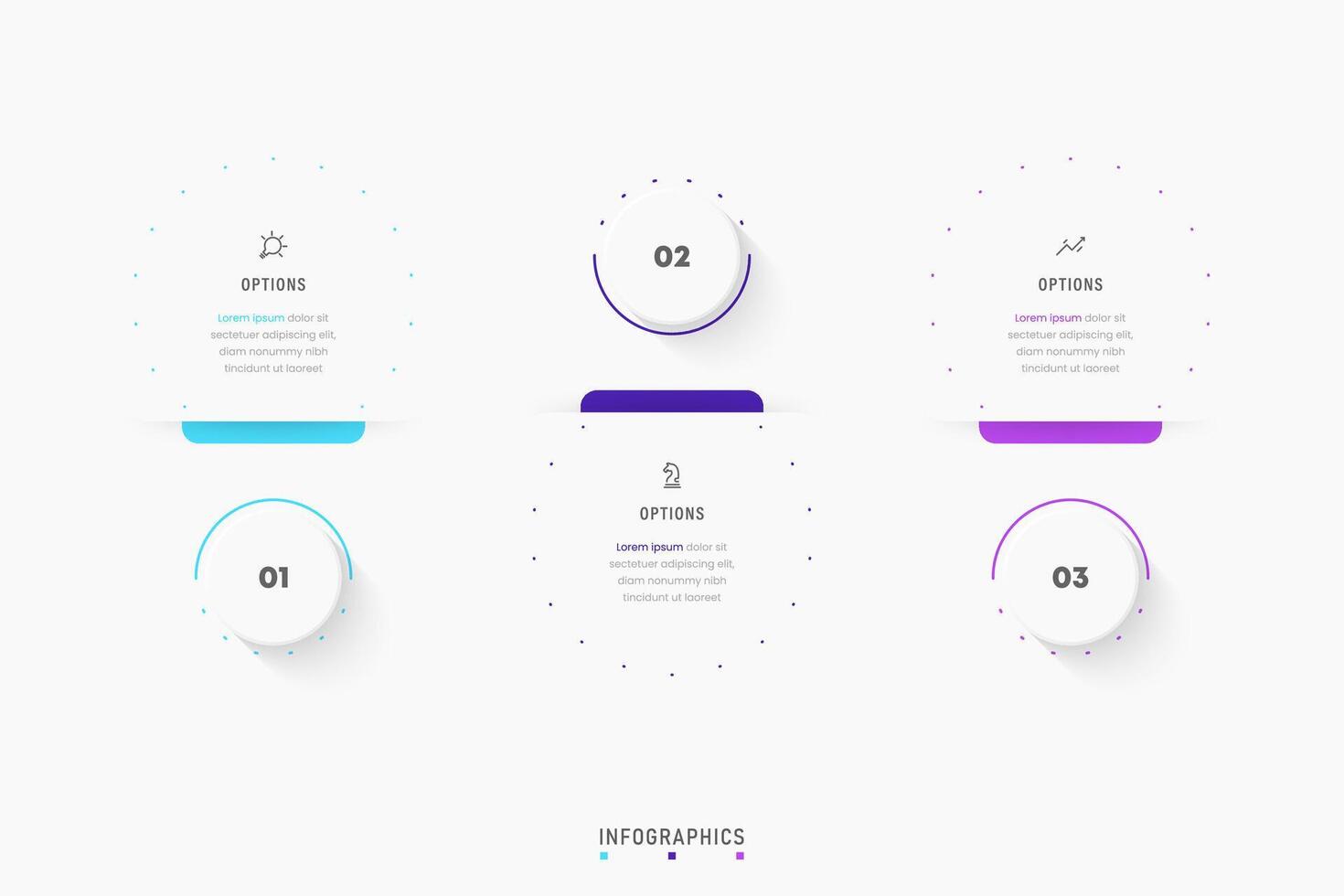 Infographic label design template with icons and 3 options or steps. Can be used for process diagram, presentations, workflow layout, banner, flow chart, info graph. vector