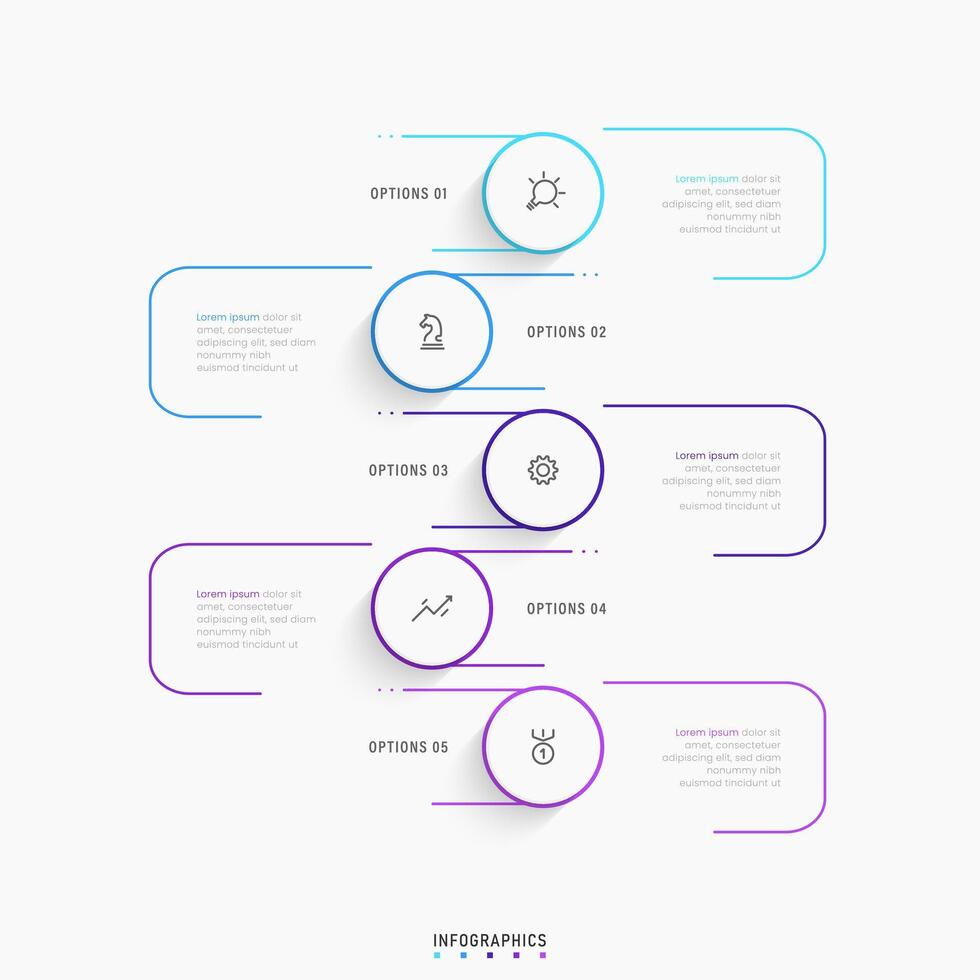 Infographic label design template with icons and 5 options or steps. Can be used for process diagram, presentations, workflow layout, banner, flow chart, info graph. vector