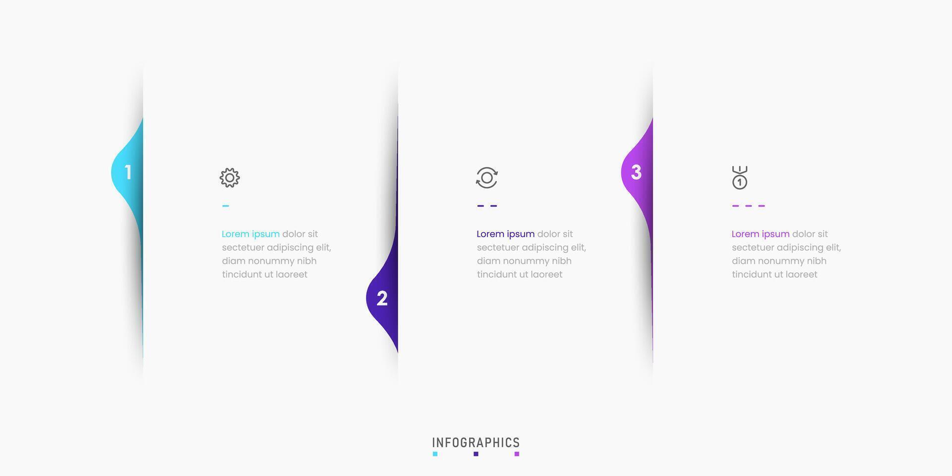Infographic label design template with icons and 3 options or steps. Can be used for process diagram, presentations, workflow layout, banner, flow chart, info graph. vector